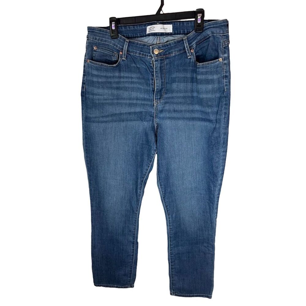 Levi Strauss Women's Mid Rise Slim Blue Jeans Size 18